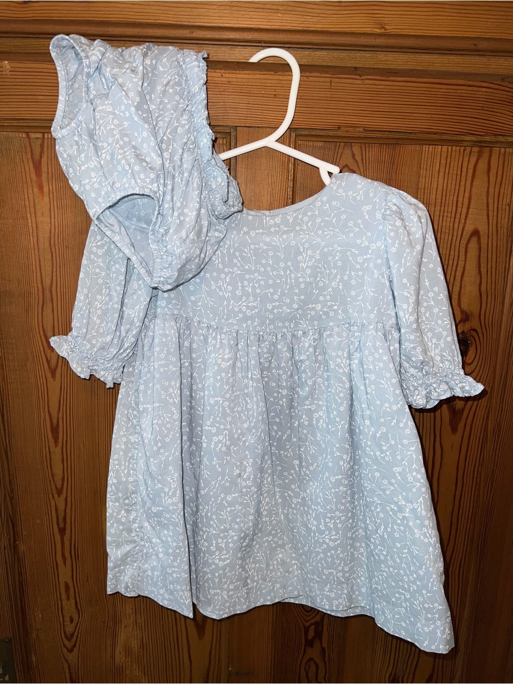 Something Navy Light Blue Floral Baby Dress from Nordstrom
